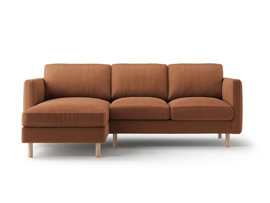 Coltar stanga 3 locuri, Eden, Micadoni, 223x150x90 cm, catifea, miere