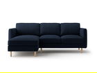Coltar stanga 3 locuri, Eden, Micadoni, 223x150x90 cm, catifea, albastru inchis
