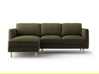 Coltar stanga 3 locuri, Eden, Micadoni, 223x150x90 cm, catifea, verde muschi melanj
