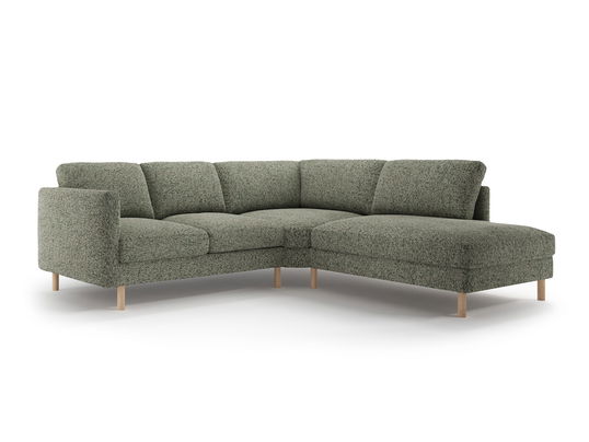 Coltar dreapta 4 locuri, Eden, Micadoni, 267x234x90 cm, tesatura structurata, verde muschi melanj