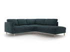 Coltar dreapta 4 locuri, Eden, Micadoni, 267x234x90 cm, tesatura structurata, verde albastrui melanj