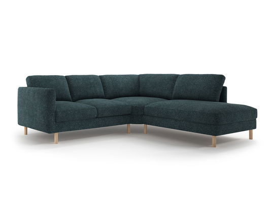 Coltar dreapta 4 locuri, Eden, Micadoni, 267x234x90 cm, tesatura structurata, verde albastrui melanj