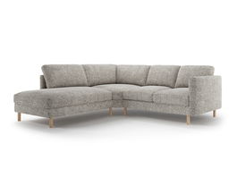 Coltar stanga 4 locuri, Eden, Micadoni, 267x234x90 cm, tesatura structurata, bej melange