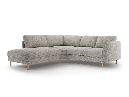 Coltar stanga 4 locuri, Eden, Micadoni, 267x234x90 cm, tesatura structurata, bej melange