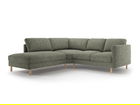 Coltar stanga 4 locuri, Eden, Micadoni, 267x234x90 cm, tesatura structurata, verde muschi melanj