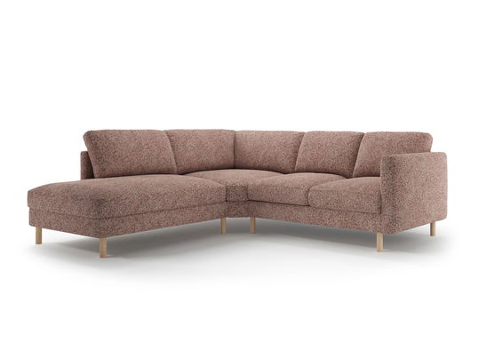 Coltar stanga 4 locuri, Eden, Micadoni, 267x234x90 cm, tesatura structurata, roz melanj