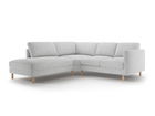 Coltar stanga 4 locuri, Eden, Micadoni, 267x234x90 cm, tesatura structurata, gri deschis melanj