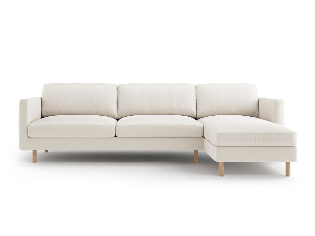 Coltar dreapta 4 locuri, Eden, Micadoni, 286x150x90 cm, catifea, bej