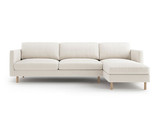 Coltar dreapta 4 locuri, Eden, Micadoni, 286x150x90 cm, catifea, bej