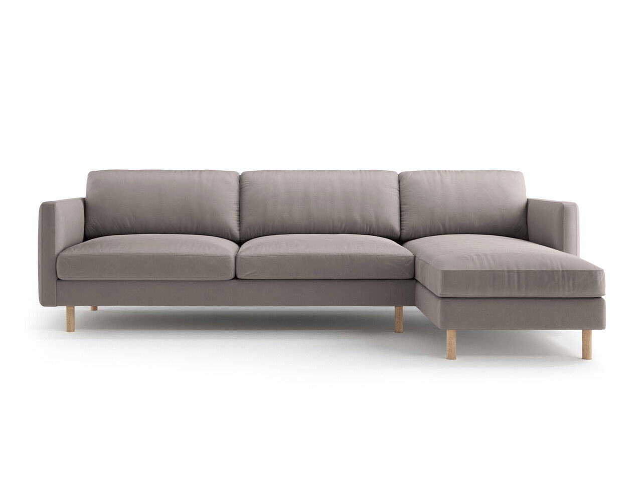 Coltar dreapta 4 locuri, Eden, Micadoni, 286x150x90 cm, catifea, gri beton