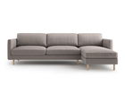 Coltar dreapta 4 locuri, Eden, Micadoni, 286x150x90 cm, catifea, gri beton