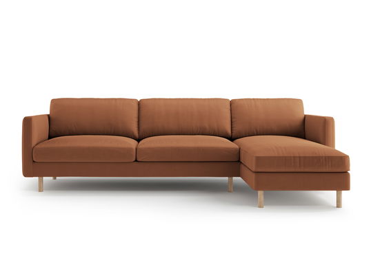 Coltar dreapta 4 locuri, Eden, Micadoni, 286x150x90 cm, catifea, miere