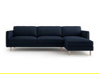 Coltar dreapta 4 locuri, Eden, Micadoni, 286x150x90 cm, catifea, albastru inchis