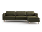 Coltar dreapta 4 locuri, Eden, Micadoni, 286x150x90 cm, catifea, verde muschi melanj