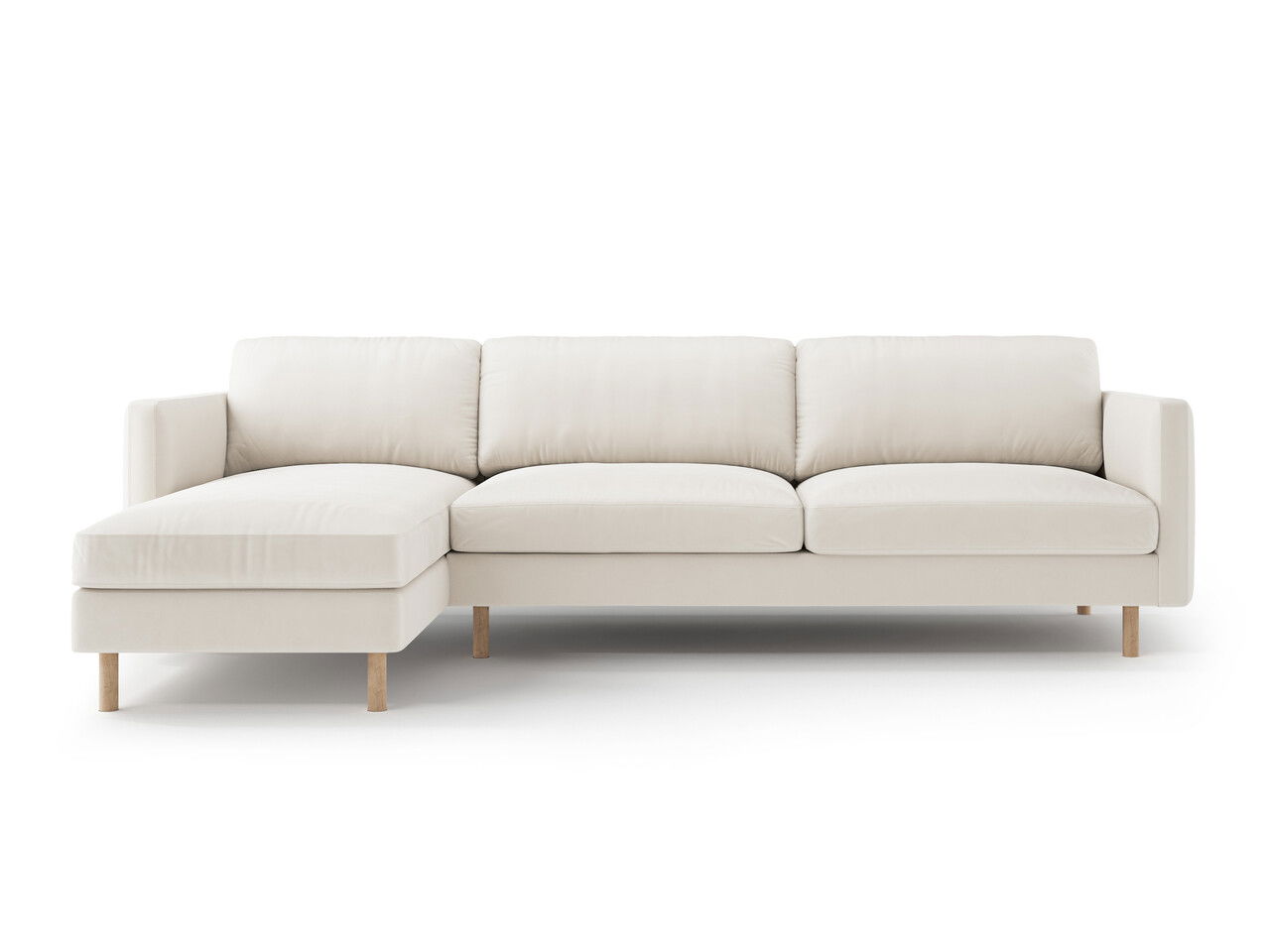 Coltar stanga 4 locuri, Eden, Micadoni, 286x150x90 cm, catifea, bej