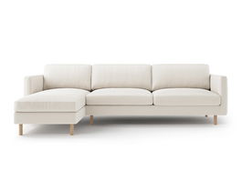 Coltar stanga 4 locuri, Eden, Micadoni, 286x150x90 cm, catifea, bej