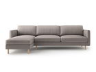 Coltar stanga 4 locuri, Eden, Micadoni, 286x150x90 cm, catifea, gri beton