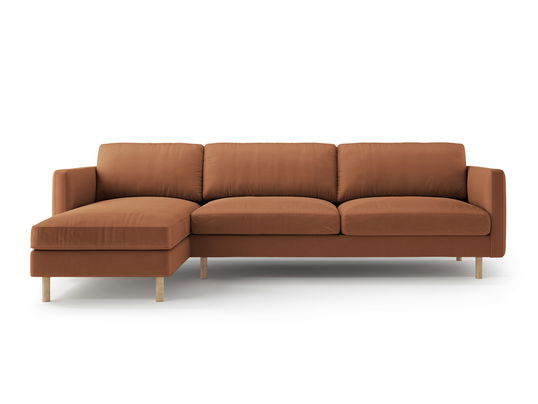 Coltar stanga 4 locuri, Eden, Micadoni, 286x150x90 cm, catifea, miere