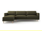 Coltar stanga 4 locuri, Eden, Micadoni, 286x150x90 cm, catifea, verde muschi melanj