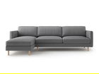 Coltar stanga 4 locuri, Eden, Micadoni, 286x150x90 cm, catifea, gri