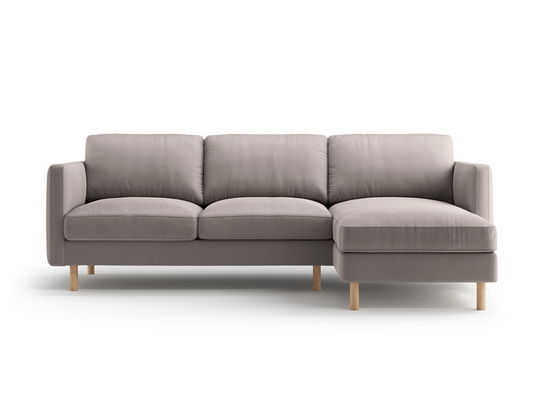 Coltar dreapta 3 locuri, Eden, Micadoni, 250x150x90 cm, catifea, gri beton