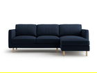 Coltar dreapta 3 locuri, Eden, Micadoni, 250x150x90 cm, catifea, albastru inchis