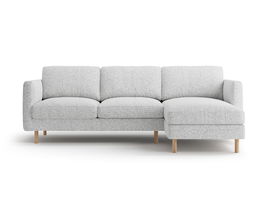 Coltar dreapta 3 locuri, Eden, Micadoni, 250x150x90 cm, tesatura structurata, gri deschis melanj