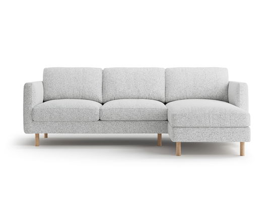 Coltar dreapta 3 locuri, Eden, Micadoni, 250x150x90 cm, tesatura structurata, gri deschis melanj