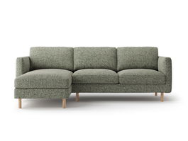 Coltar stanga 3 locuri, Eden, Micadoni, 250x150x90 cm, tesatura structurata, verde muschi melanj
