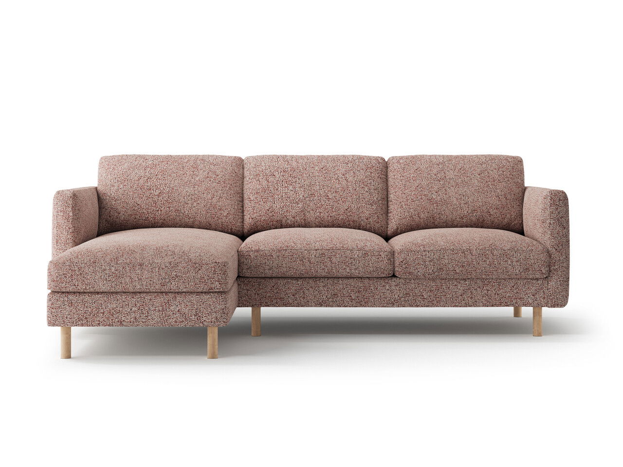 Coltar stanga 3 locuri, Eden, Micadoni, 250x150x90 cm, tesatura structurata, roz melanj