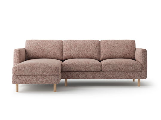 Coltar stanga 3 locuri, Eden, Micadoni, 250x150x90 cm, tesatura structurata, roz melanj