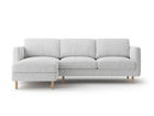 Coltar stanga 3 locuri, Eden, Micadoni, 250x150x90 cm, tesatura structurata, gri deschis melanj