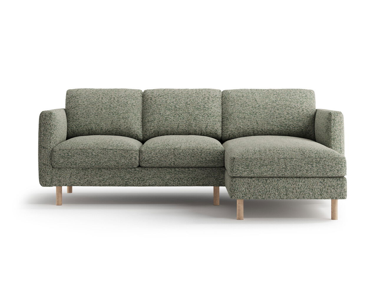 Coltar dreapta 3 locuri, Eden, Micadoni, 223x150x90 cm, tesatura structurata, verde muschi melanj