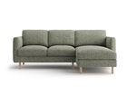 Coltar dreapta 3 locuri, Eden, Micadoni, 223x150x90 cm, tesatura structurata, verde muschi melanj