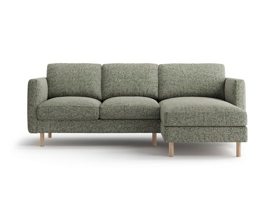 Coltar dreapta 3 locuri, Eden, Micadoni, 223x150x90 cm, tesatura structurata, verde muschi melanj