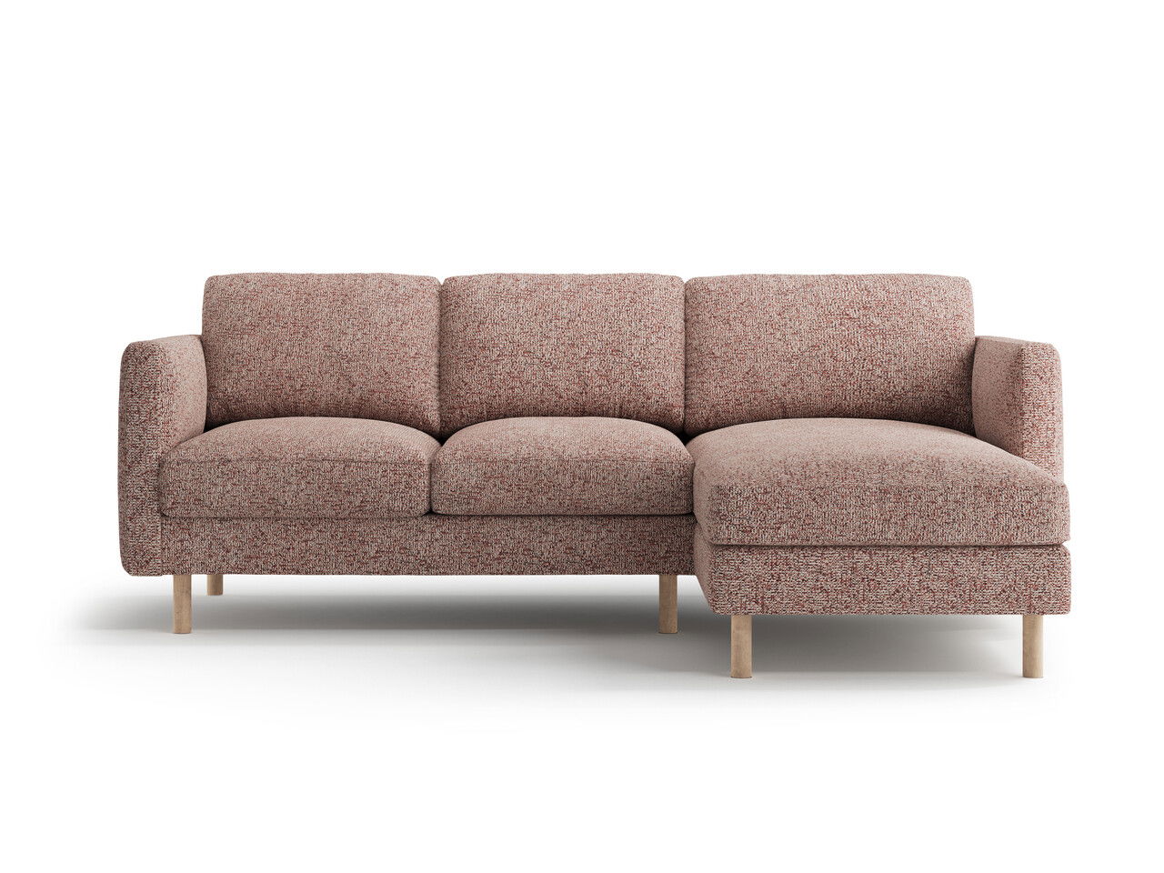 Coltar dreapta 3 locuri, Eden, Micadoni, 223x150x90 cm, tesatura structurata, roz melanj