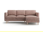 Coltar dreapta 3 locuri, Eden, Micadoni, 223x150x90 cm, tesatura structurata, roz melanj