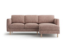 Coltar dreapta 3 locuri, Eden, Micadoni, 223x150x90 cm, tesatura structurata, roz melanj