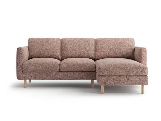 Coltar dreapta 3 locuri, Eden, Micadoni, 223x150x90 cm, tesatura structurata, roz melanj