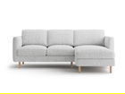 Coltar dreapta 3 locuri, Eden, Micadoni, 223x150x90 cm, tesatura structurata, gri deschis melanj