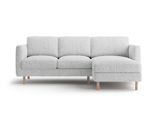 Coltar dreapta 3 locuri, Eden, Micadoni, 223x150x90 cm, tesatura structurata, gri deschis melanj