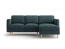 Coltar dreapta 3 locuri, Eden, Micadoni, 223x150x90 cm, tesatura structurata, verde albastrui melanj