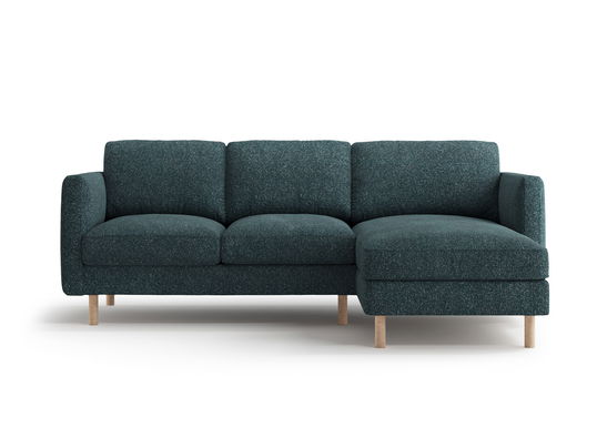 Coltar dreapta 3 locuri, Eden, Micadoni, 223x150x90 cm, tesatura structurata, verde albastrui melanj