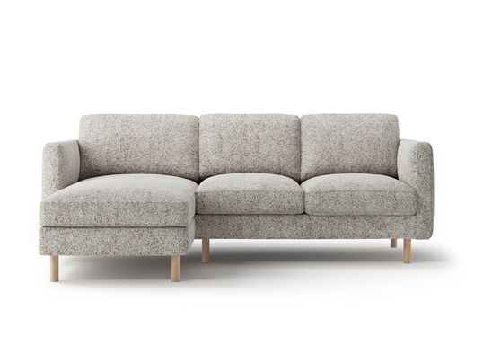 Coltar stanga 3 locuri, Eden, Micadoni, 223x150x90 cm, tesatura structurata, bej melange