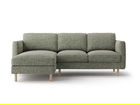 Coltar stanga 3 locuri, Eden, Micadoni, 223x150x90 cm, tesatura structurata, verde muschi melanj