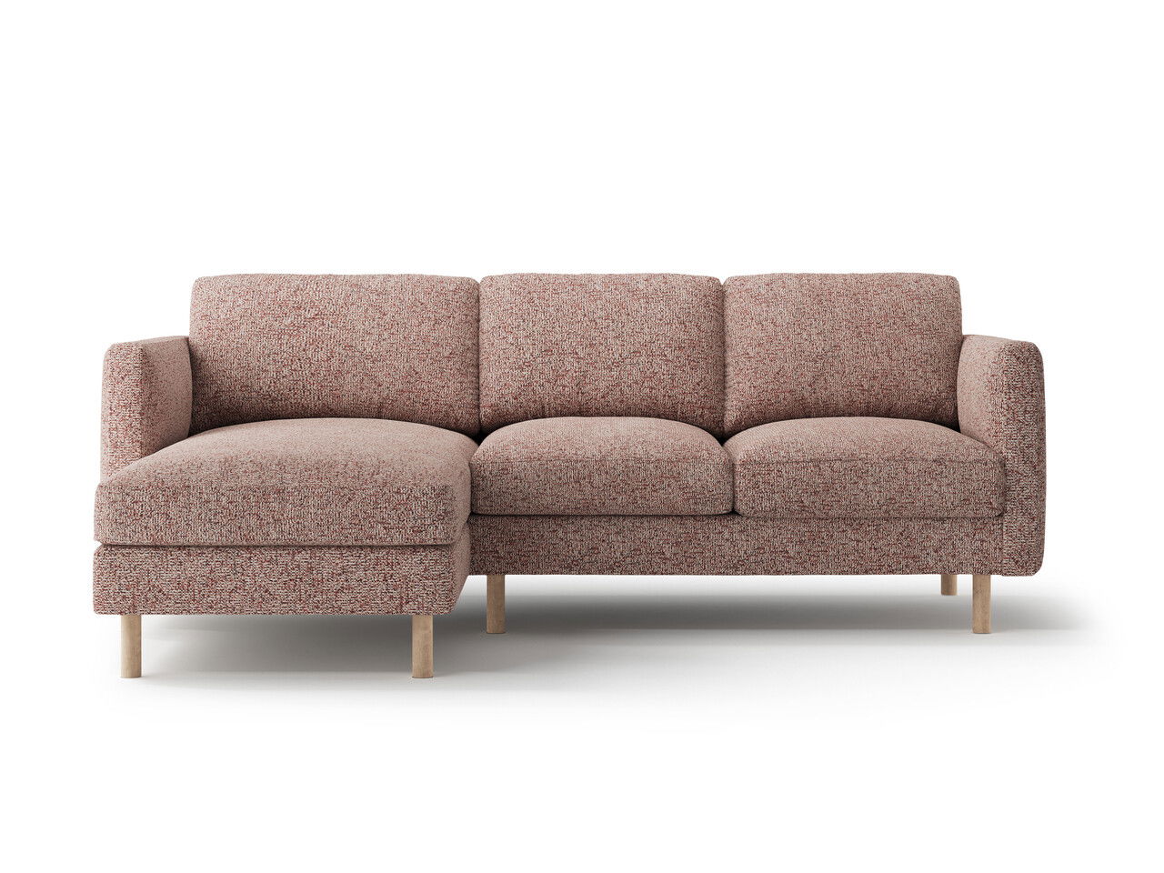 Coltar stanga 3 locuri, Eden, Micadoni, 223x150x90 cm, tesatura structurata, roz melanj