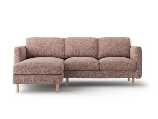 Coltar stanga 3 locuri, Eden, Micadoni, 223x150x90 cm, tesatura structurata, roz melanj