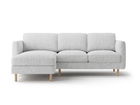 Coltar stanga 3 locuri, Eden, Micadoni, 223x150x90 cm, tesatura structurata, gri deschis melanj