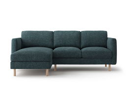 Coltar stanga 3 locuri, Eden, Micadoni, 223x150x90 cm, tesatura structurata, verde albastrui melanj