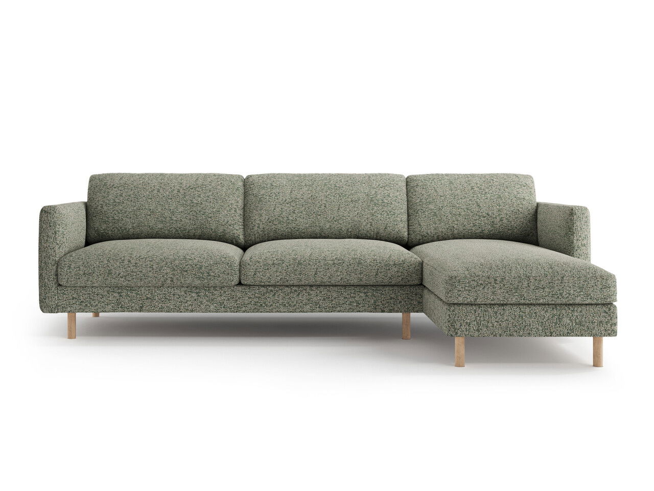 Coltar dreapta 4 locuri, Eden, Micadoni, 286x150x90 cm, tesatura structurata, verde muschi melanj